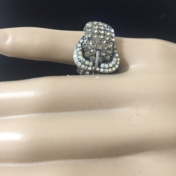 Vintage Jewelry - Crystal Buckle Shaped Ring